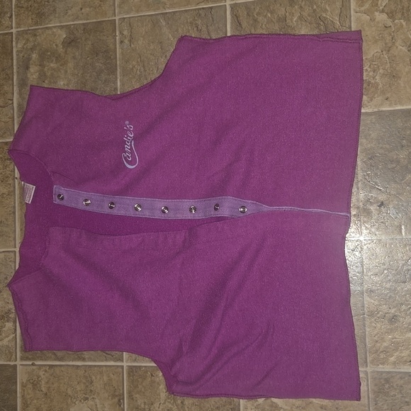 Vintage Candie's Vibrant Purple Snap Closure Top Size S - Picture 2 of 6